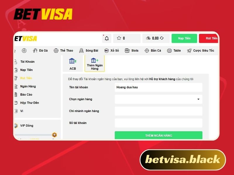 Rút tiền Betvisa
