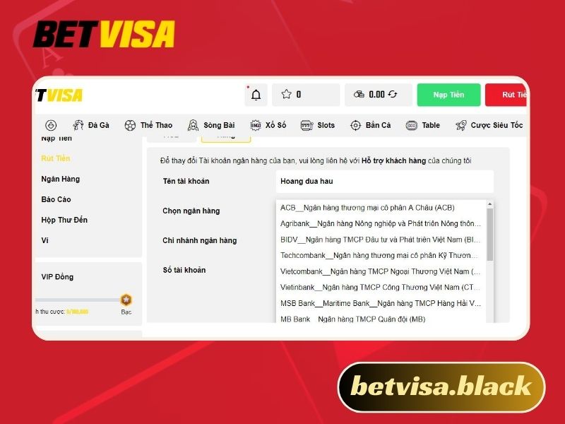 Rút tiền Betvisa